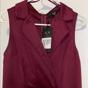 Armani Exchange Maroon Midi Dress
